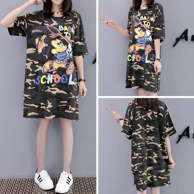 womens camo t shirt dress