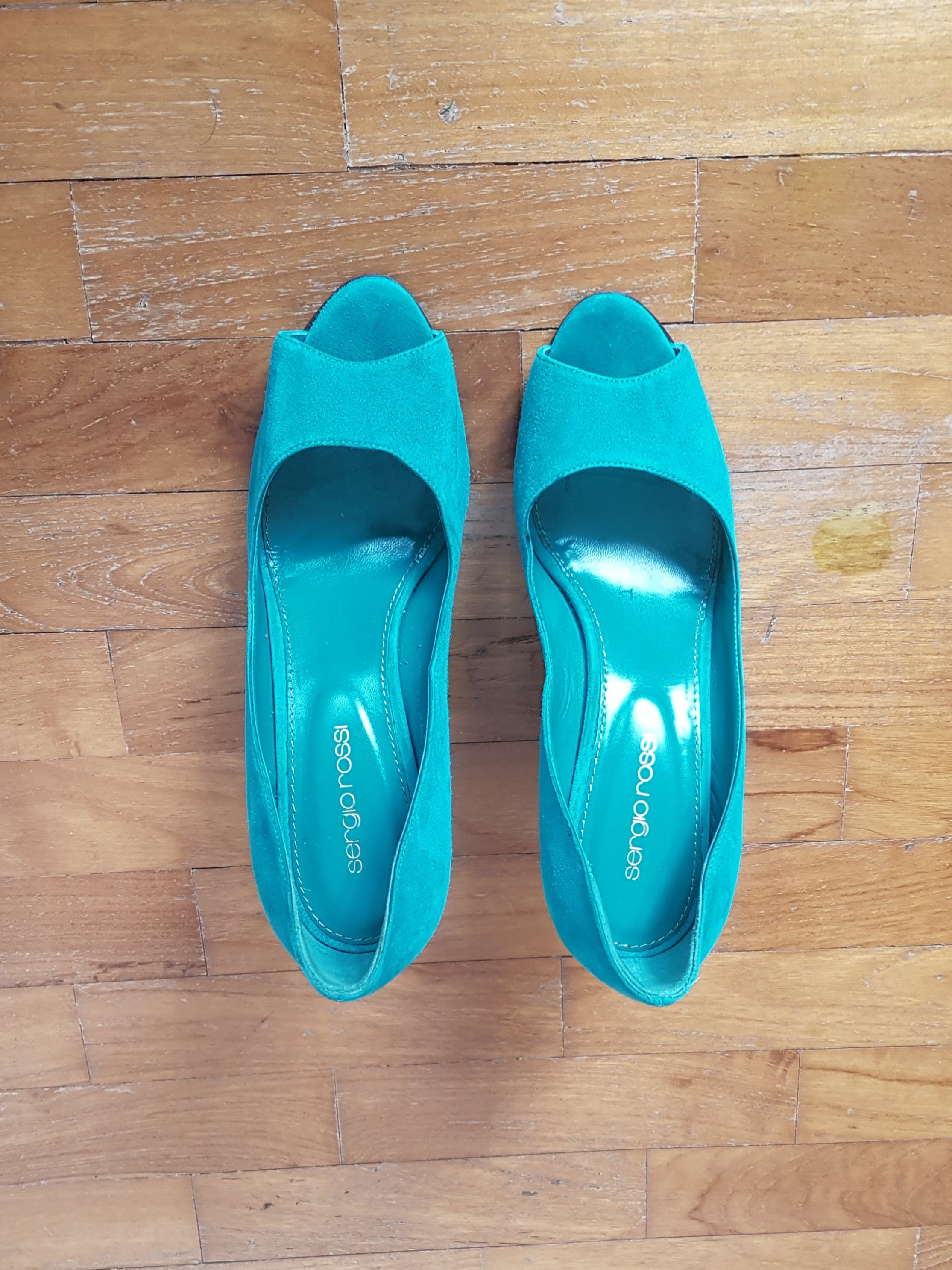 Aqua Green Wedge heels, Women's Fashion 