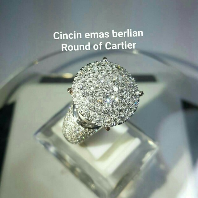 Cincin Emas Berlian Round Of Cartier Fesyen Wanita Perhiasan Di Carousell Cincin ini berbahan emas kadar 750 dan berlian eropa berstandard internasional. cincin emas berlian round of cartier