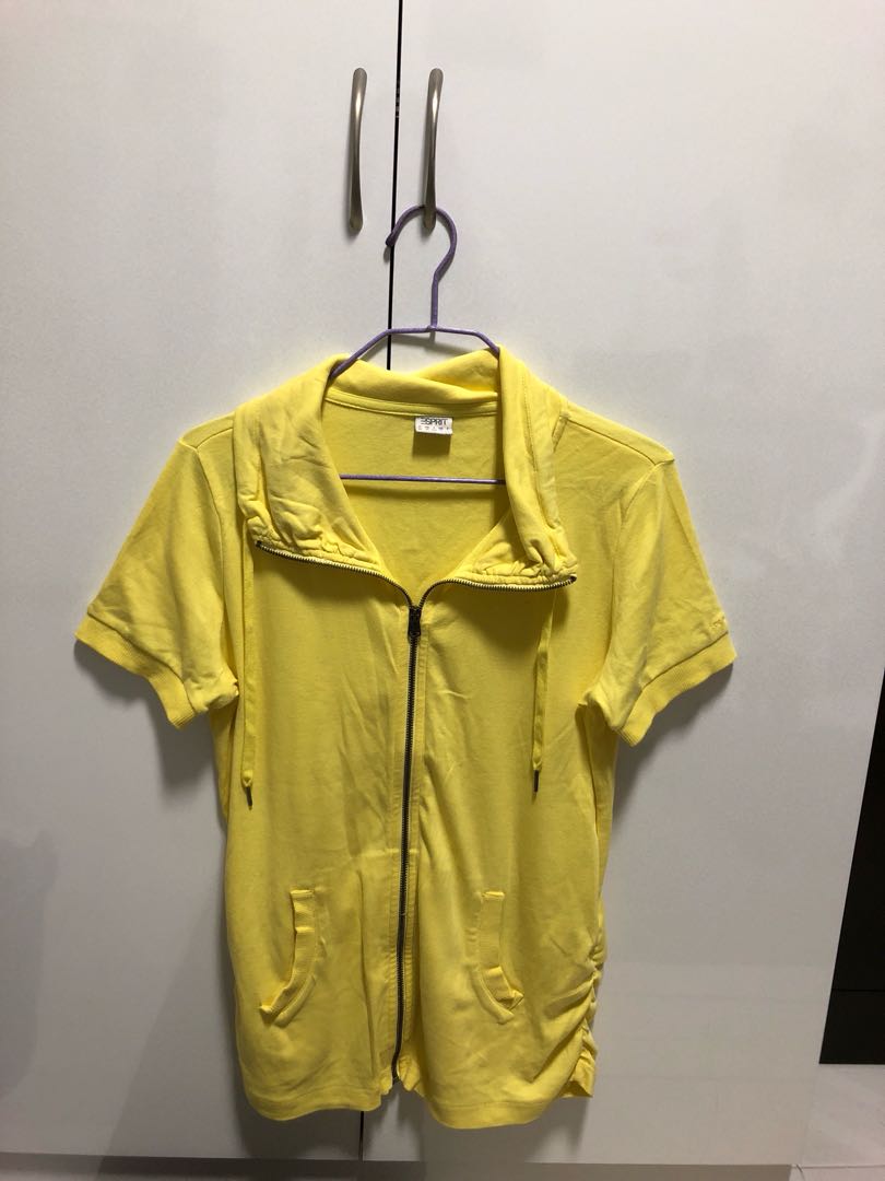 yellow zip up top