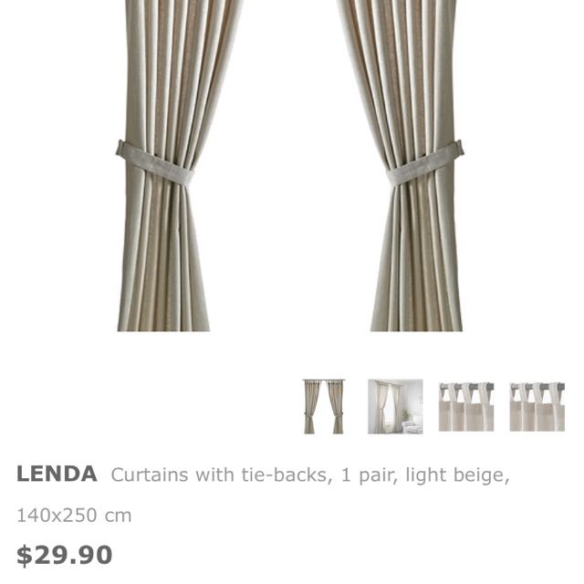 Ikea Lenda Curtains In Beige Lightly Used Furniture Home Decor