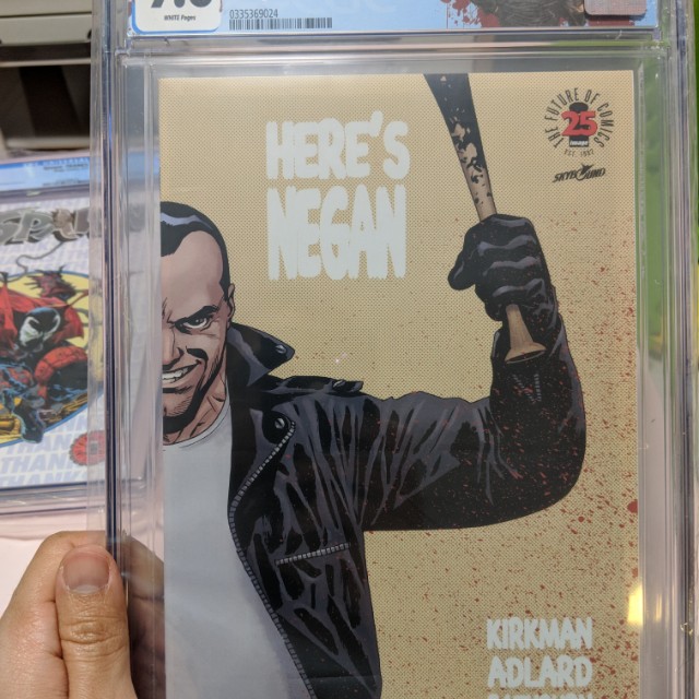 Image Comics The Walking Dead Here S Negan 1 Cgc 9 8 Only 500 Made Special Cgc Label Books Stationery Comics Manga On Carousell