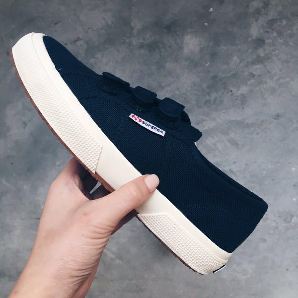 Superga velcro navy on sale