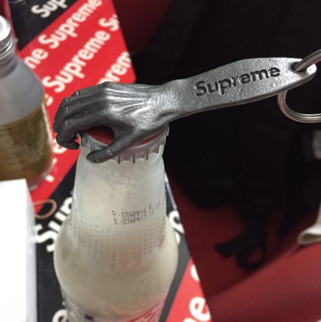 Supreme bottle outlet opener keychain