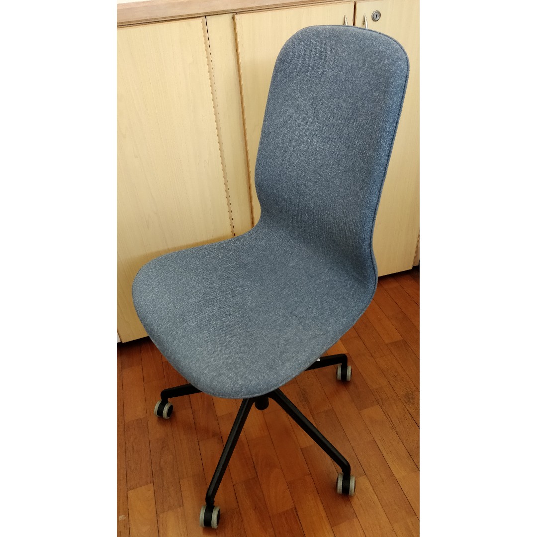 used ikea langfjall swivel chair gunnared blue