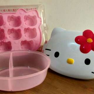 HELLO KITTY Ice Tray + Kotak Makan