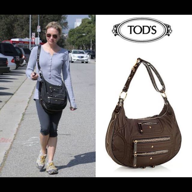 Authentic Tod s Pashmy Black Hobo Bag With Gold Hardware