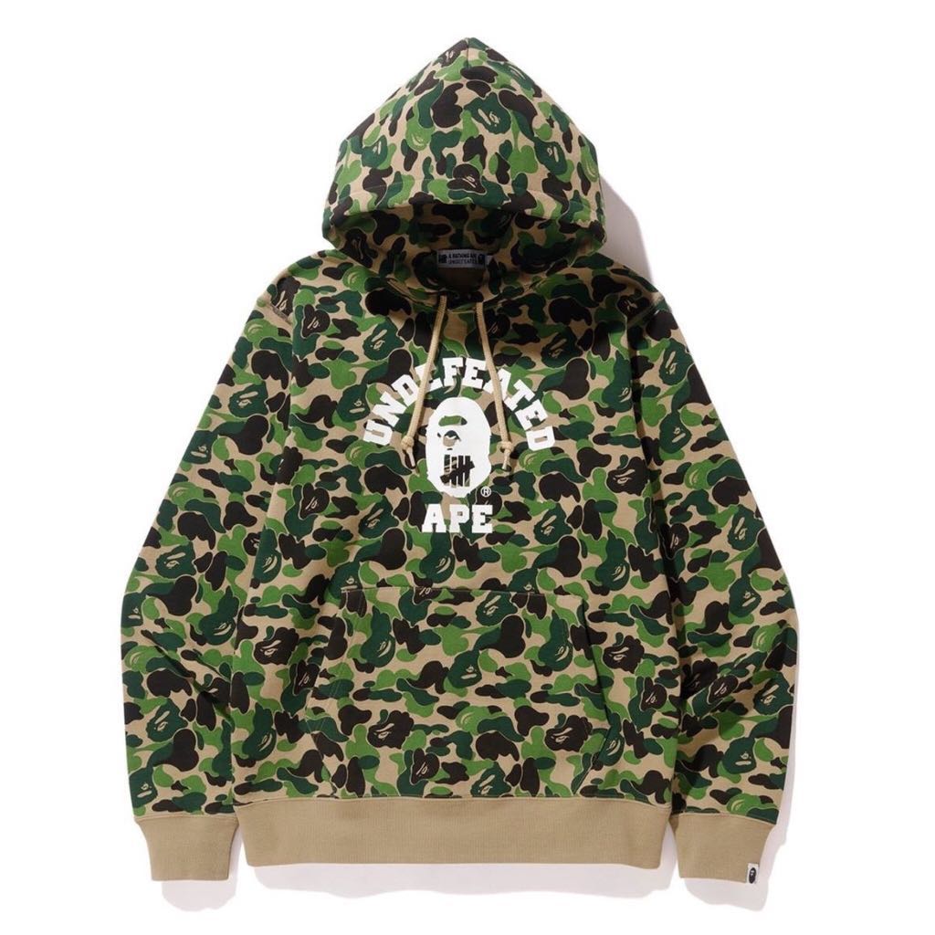 BAPE X UNDEFEATED ABC & COLOR CAMO COLLEGE PULLOVER HOODIE, Men's ...