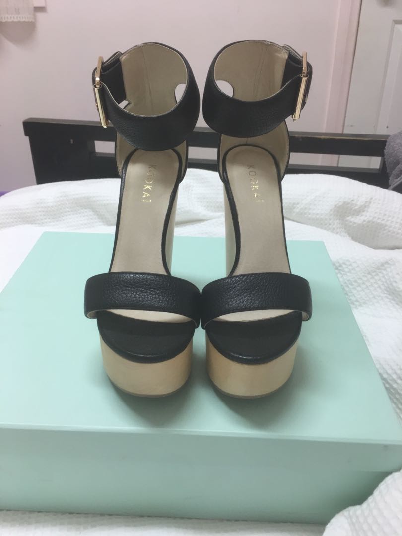 Kookai black wedges sales