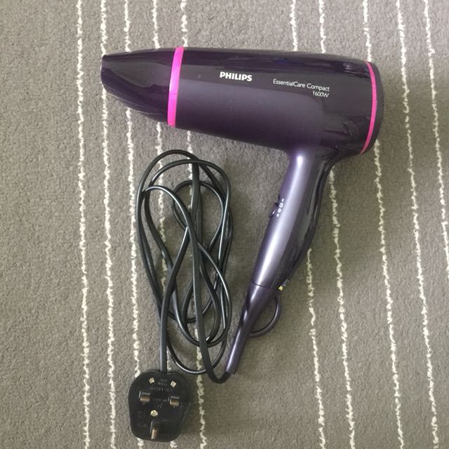 PHILIPS EssentialCare Compact 1600W Hairdryer BHD002/03, Beauty & Personal  Care, Hair on Carousell