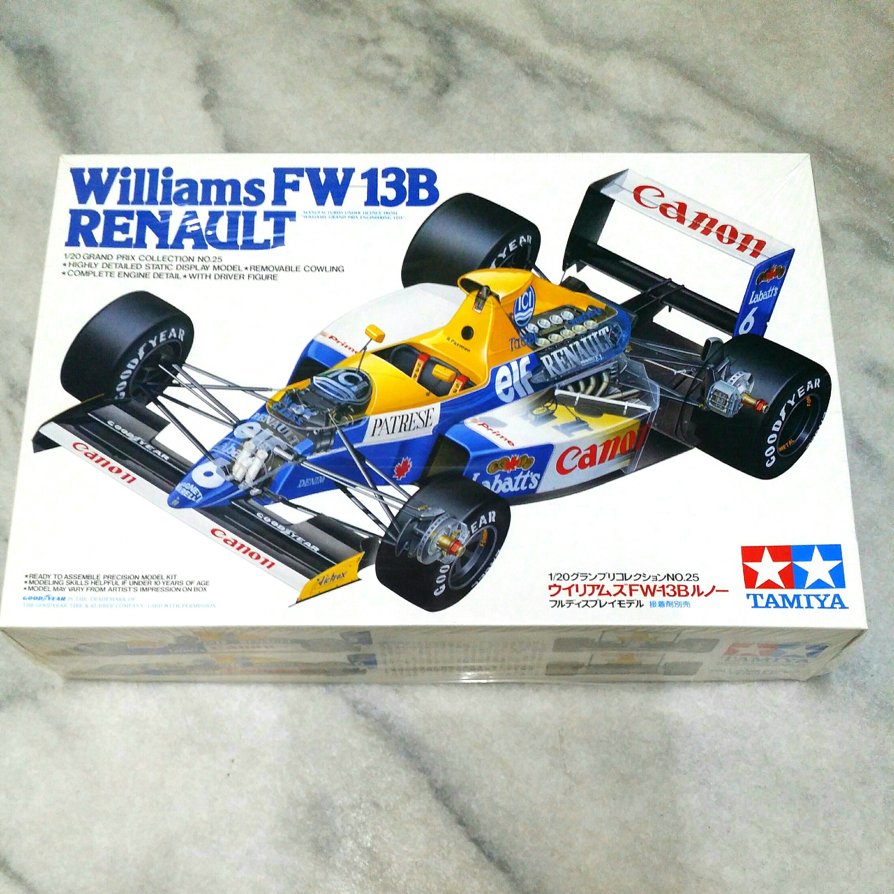 Details about   Williams FW13B Renault 1990 Tamiya 1/20 Grand Prix Series No.25 