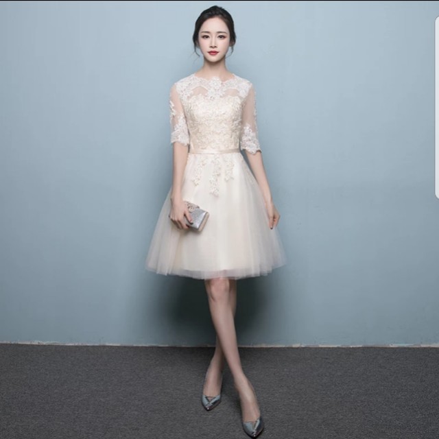 Champagne color deals cocktail dress