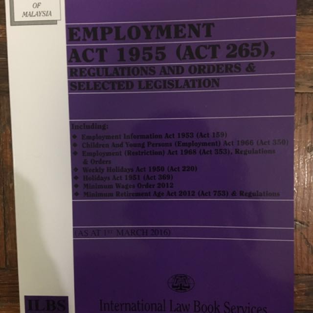 Employment Act 1955 Malaysia Textbooks On Carousell