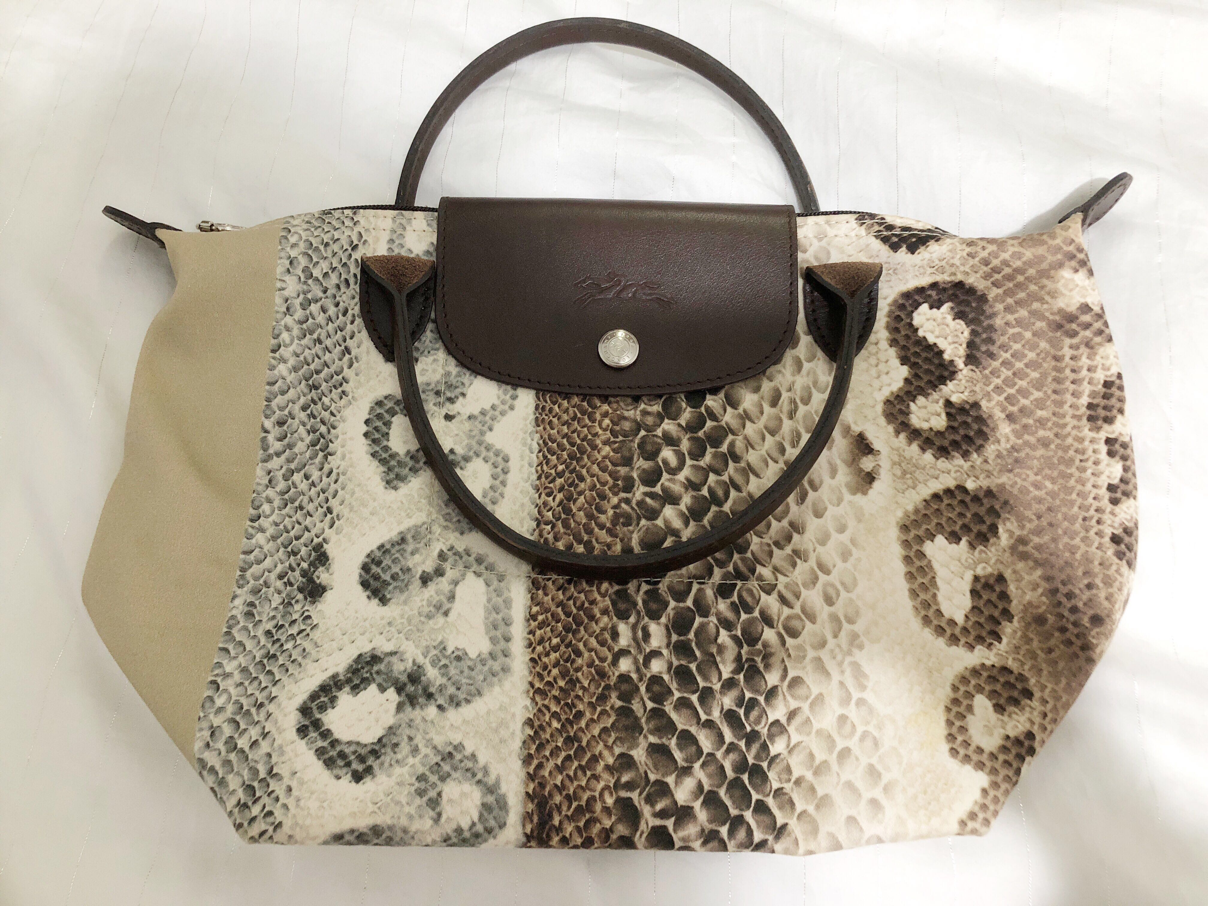 Longchamp snake cheap print bag