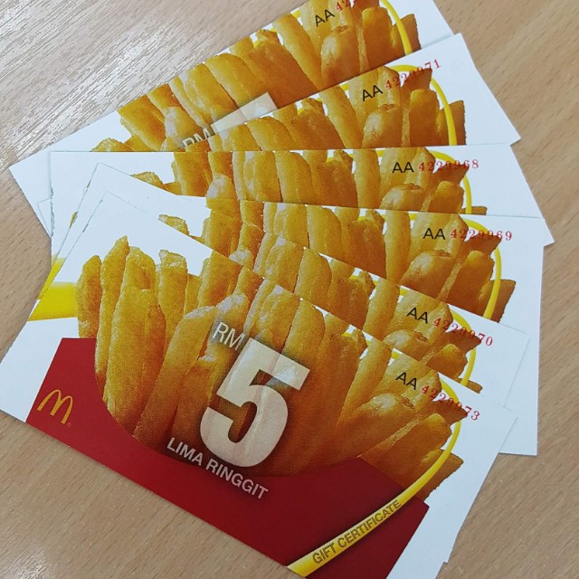 Mcdonald Cash Voucher Tickets Vouchers Gift Cards Vouchers On Carousell