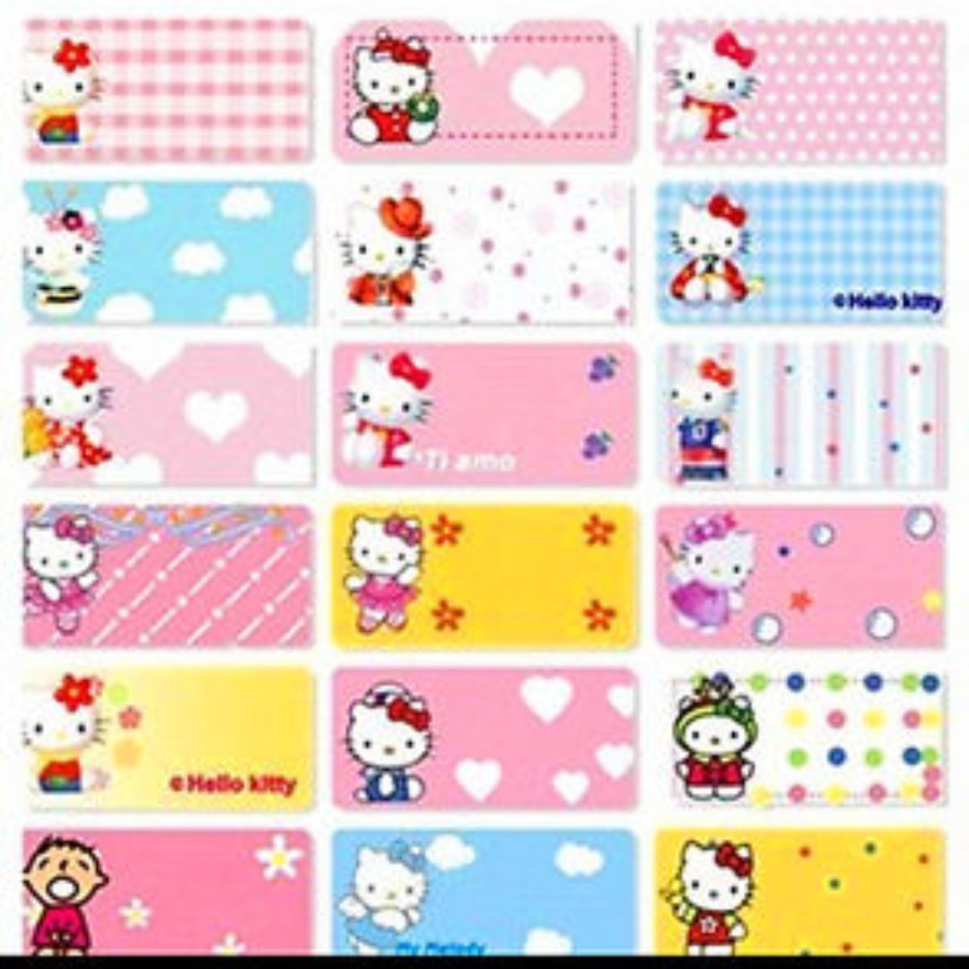 name-stickers-hello-kitty-books-stationery-stationery-on-carousell