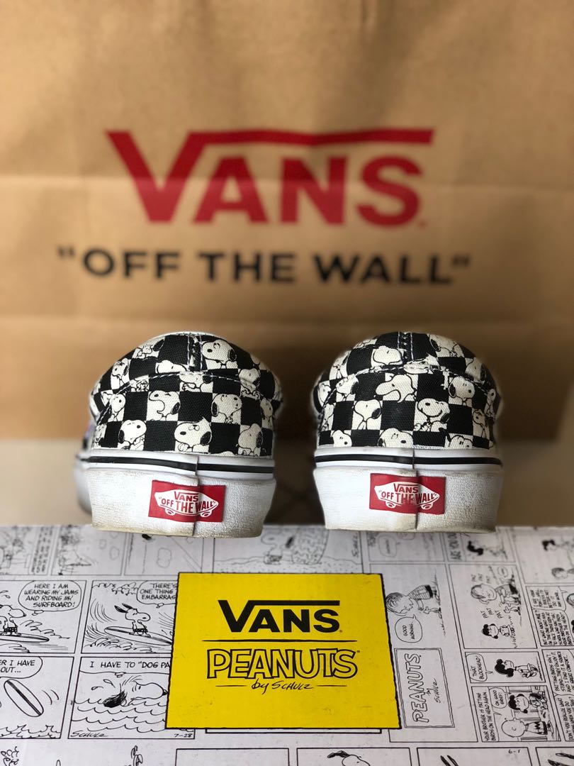 Vans peanuts slip on checkerboard hot sale
