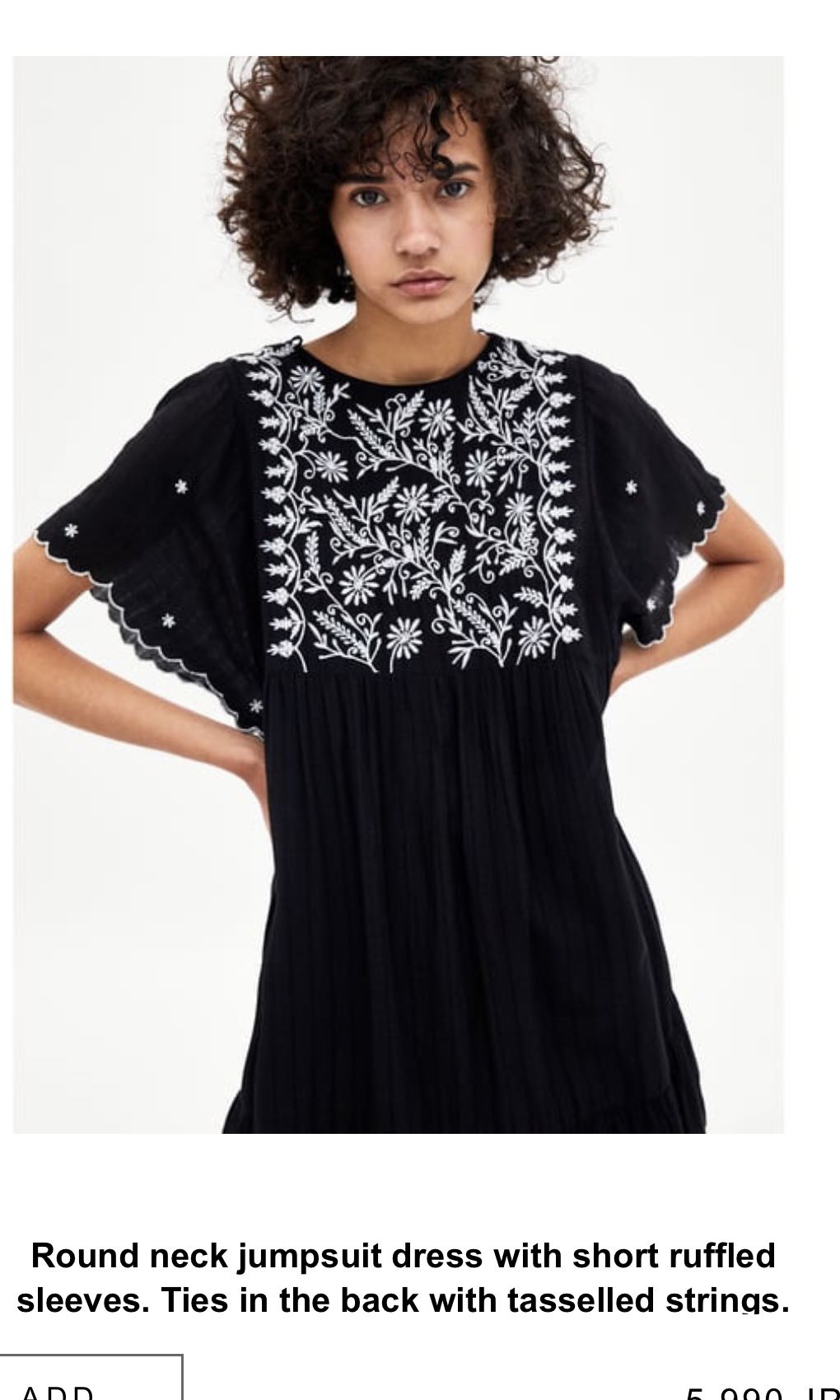 Zara embroidered jumpsuit dress outlet