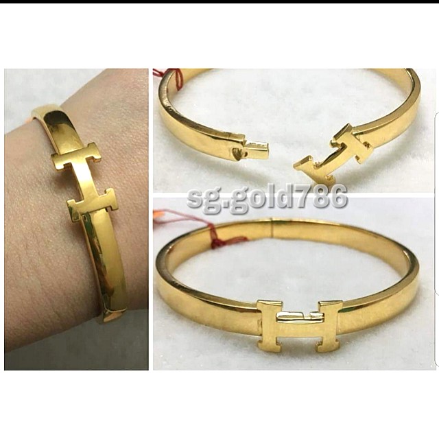 916 Gold bangle Hermes, Women's Fashion 