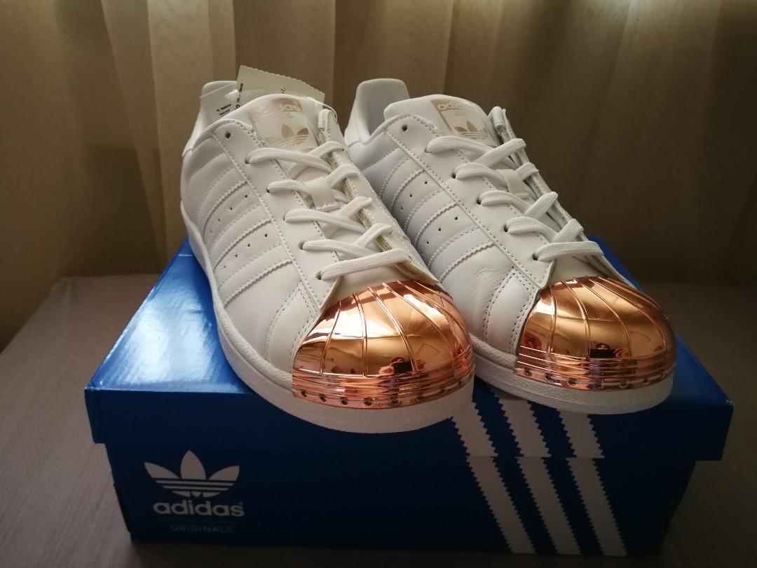adidas women's white and gold trainers
