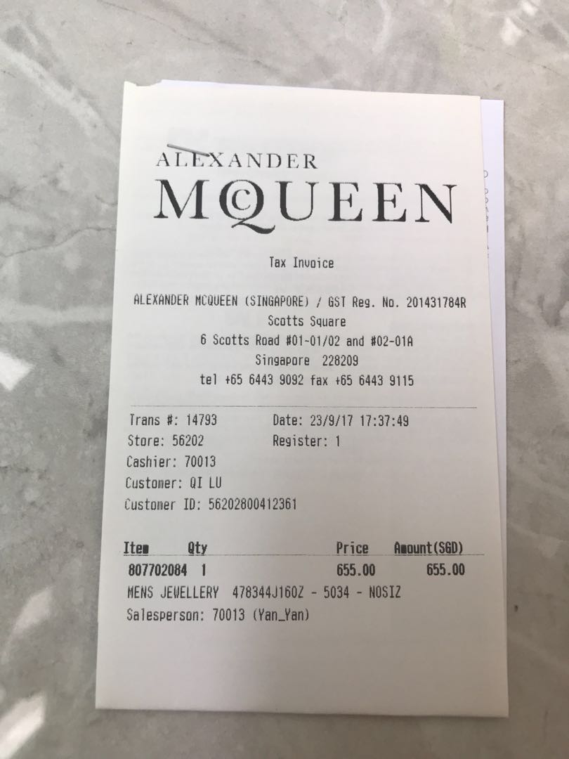 Alexander McQueen( twin skulls), Men's