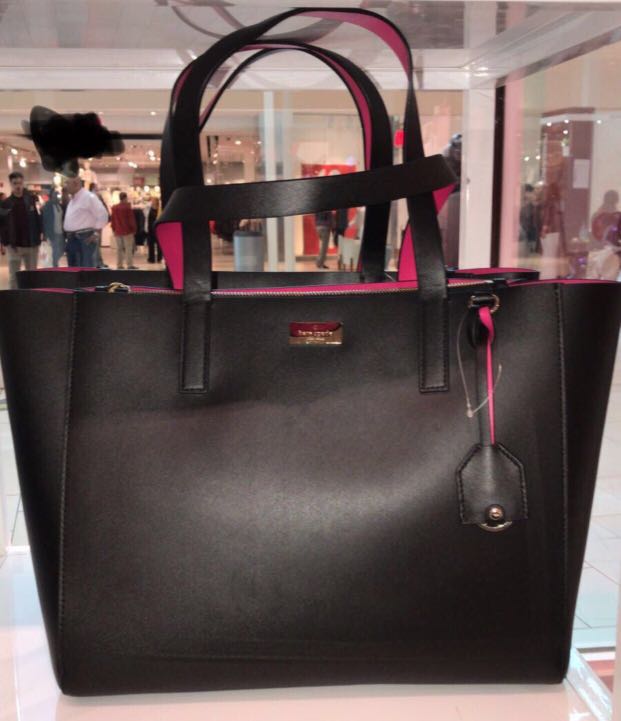 Kate spade black and pink tote new arrivals