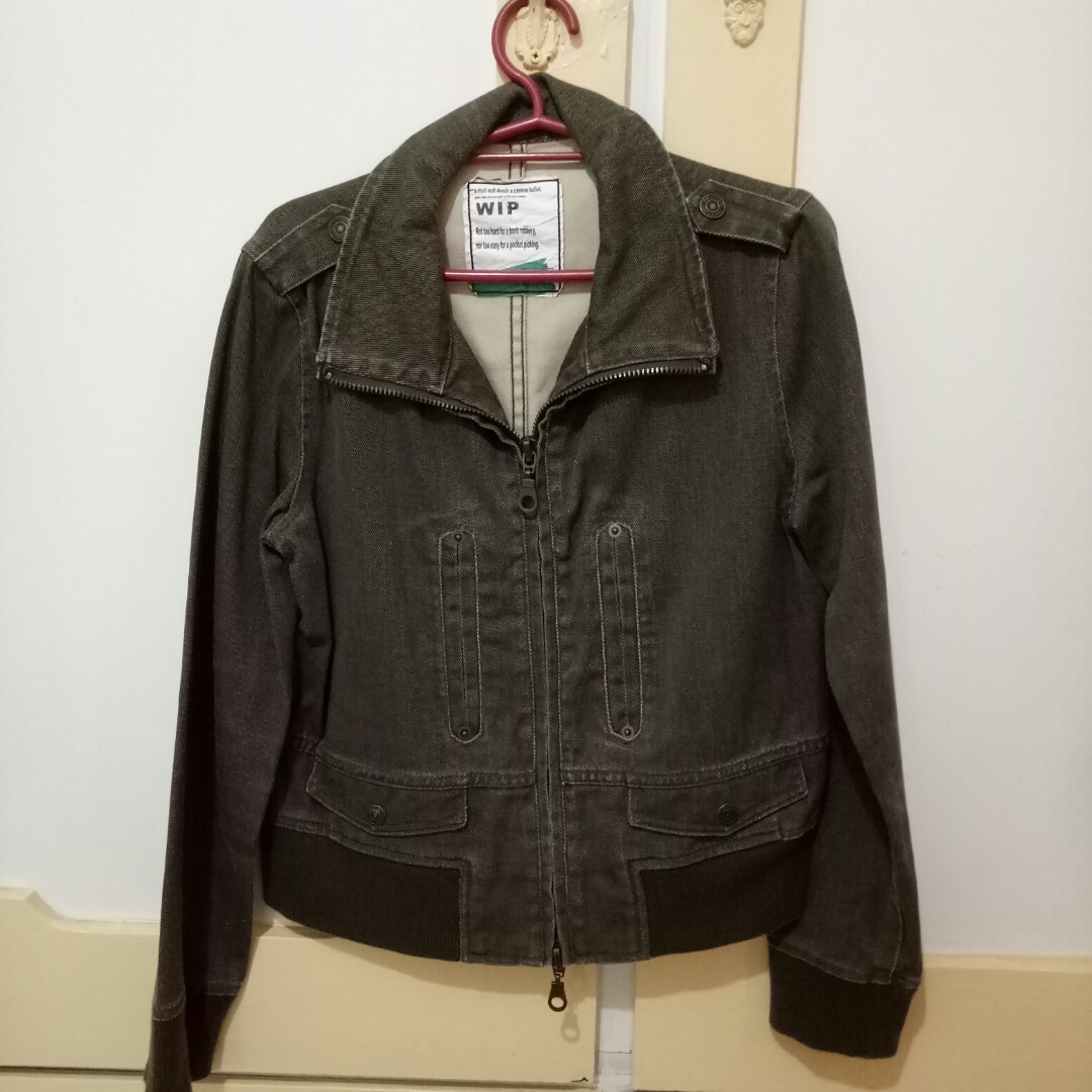 Dark Green Denim Jacket, Women's Fashion, Coats, Jackets and Outerwear