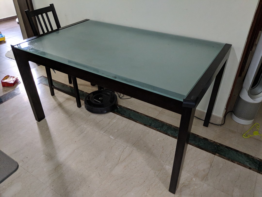 Free Dining Table With Frosted Glass Top