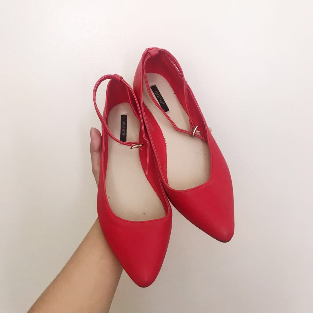 Forever 21 Red Shoes, Women's Fashion 