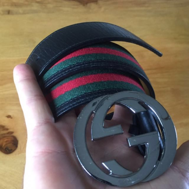 gucci mens web belt
