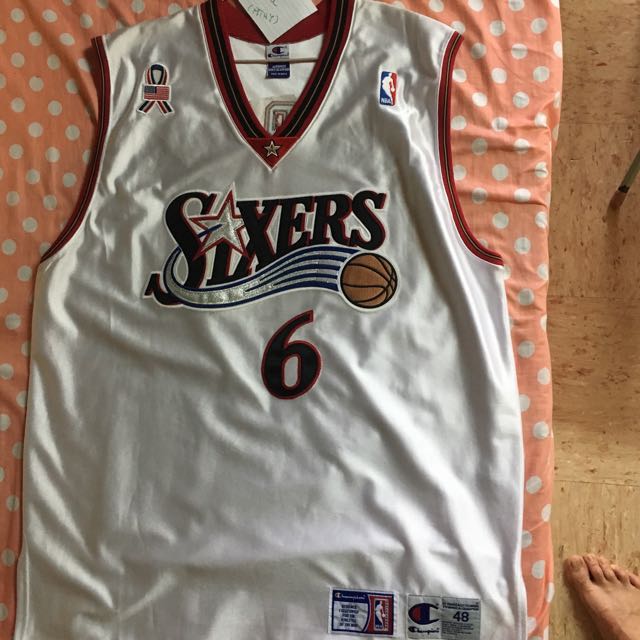 nba jersey sixers iverson 2002 all star champion au 48 with 911