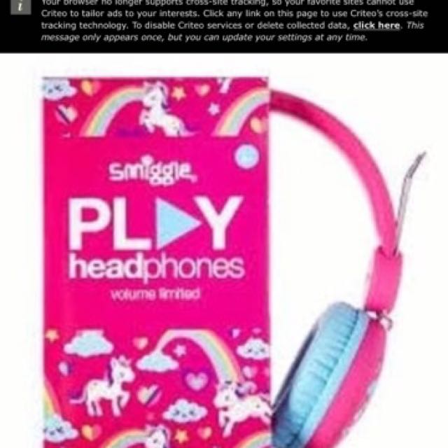 Smiggle Unicorn Volume Safe Headphones