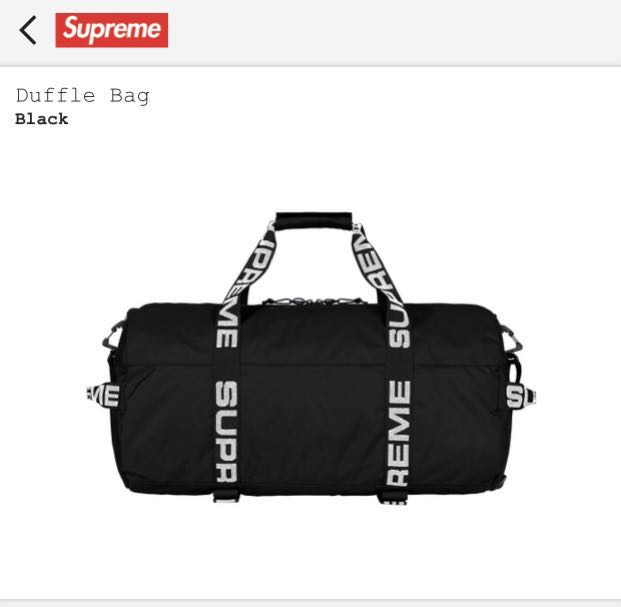 ss18 supreme duffle bag