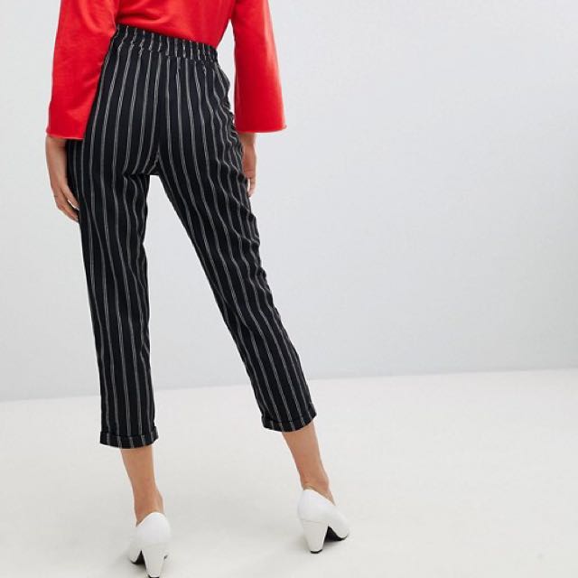 Red pinstripe trousers hot sale