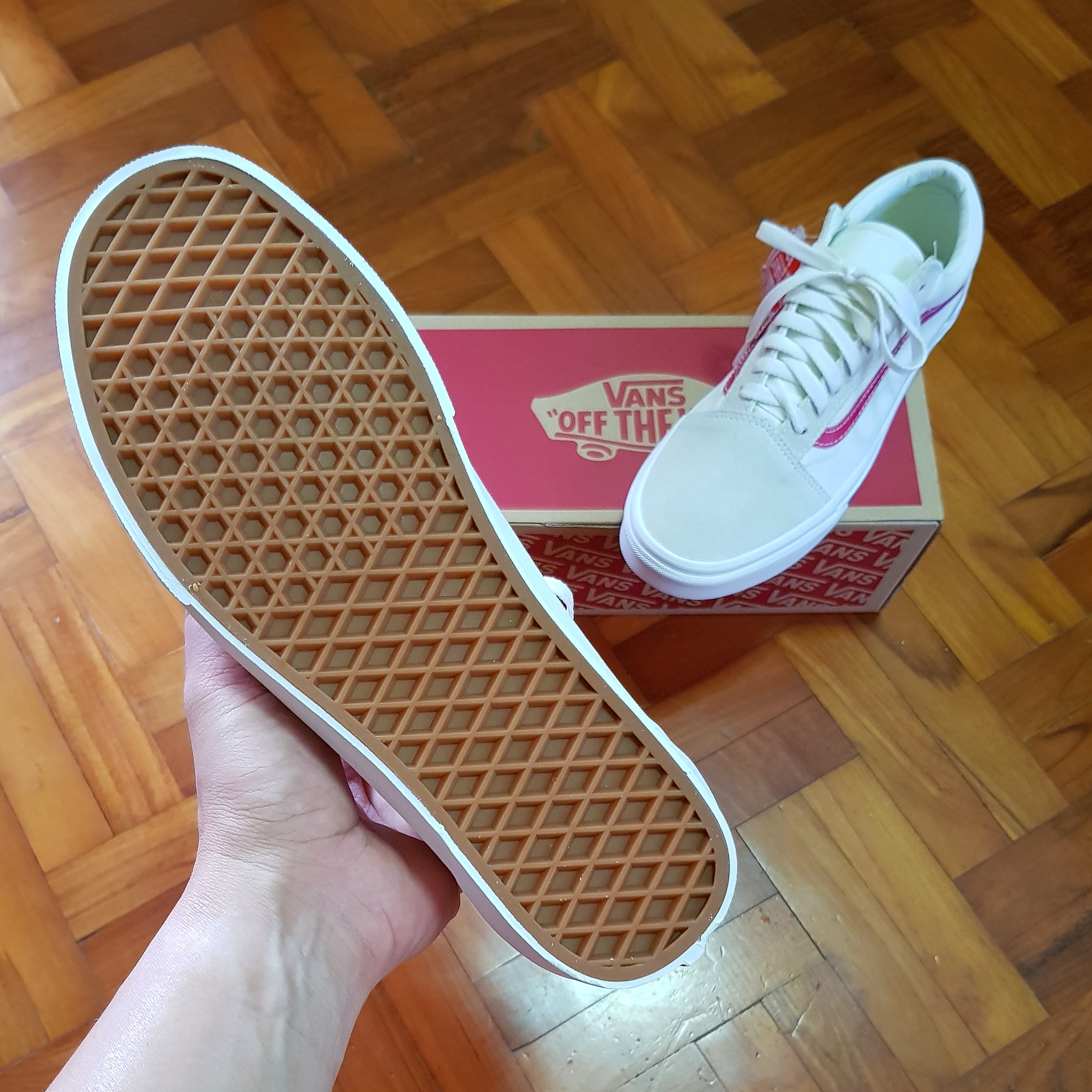 vans old skool white rococo