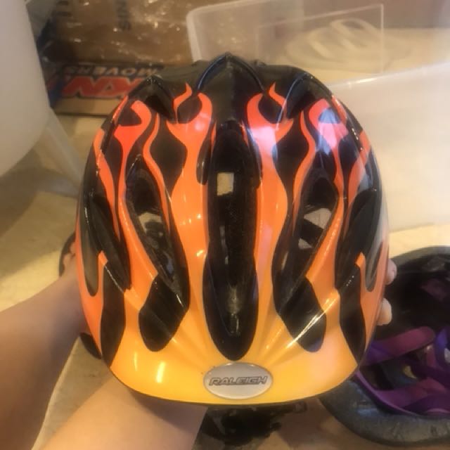 boys orange bike helmet