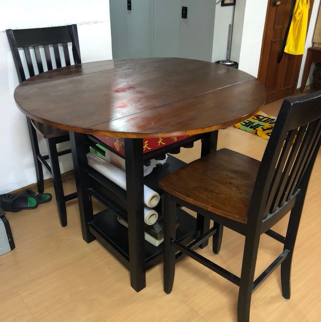 Wooden Table With 2 High Chairs Furniture Tables On Carou Home Furniture Tables Chairs Photo