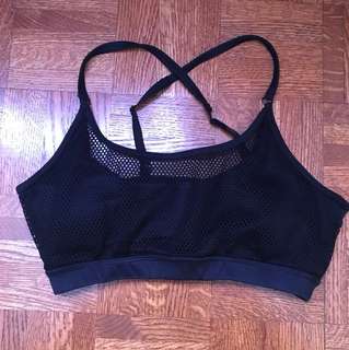 Black Mesh Sports Bra