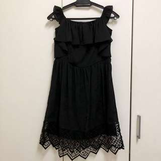 Preloved Something Borrowed Black Cold Shoulder Dress