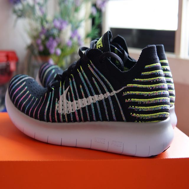 Nike free rn flyknit multicolor stripes best sale