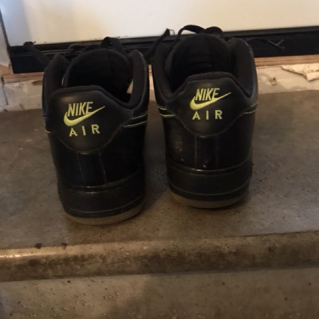 Black Neon Green Nike Air Force 1 s Men s Fashion Footwear on