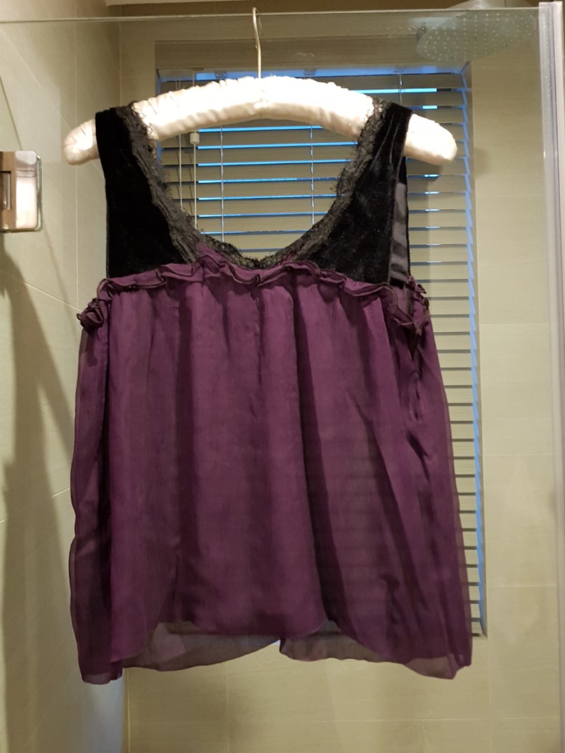 purple sheer top