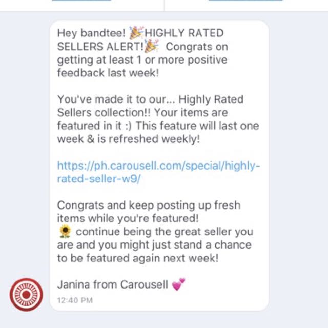 For the 4th time, highly rated seller (Category: Community) located in Pasig City. Submitted by bandtee (Listing ID 157645062, Image 1). Description: For the 4th time, highly rated seller. Thanks Carousell. ph.