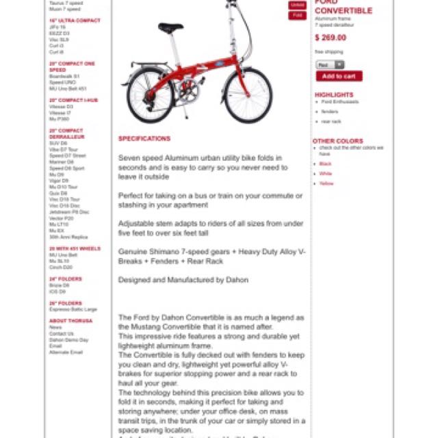 dahon ford folding bike