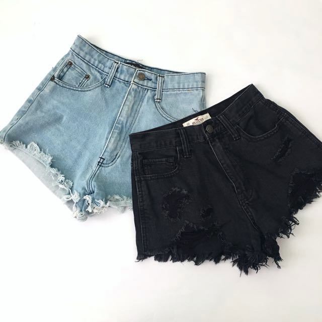hollister ripped jean shorts