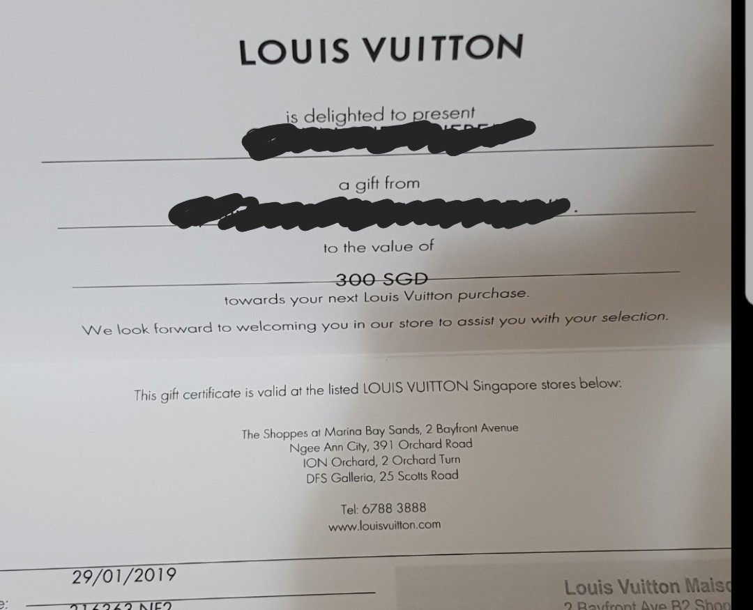 Louis Vuitton Gift Certificates | 0