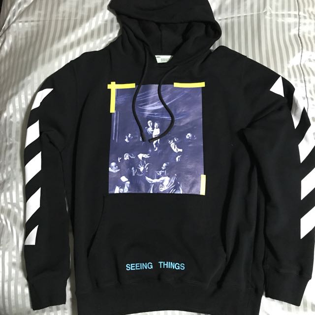 Off white caravaggio hoodie seeing things clearance