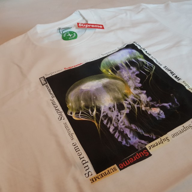 Supreme Jellyfish Tee White M Men s Fashion Tops Sets Tshirts