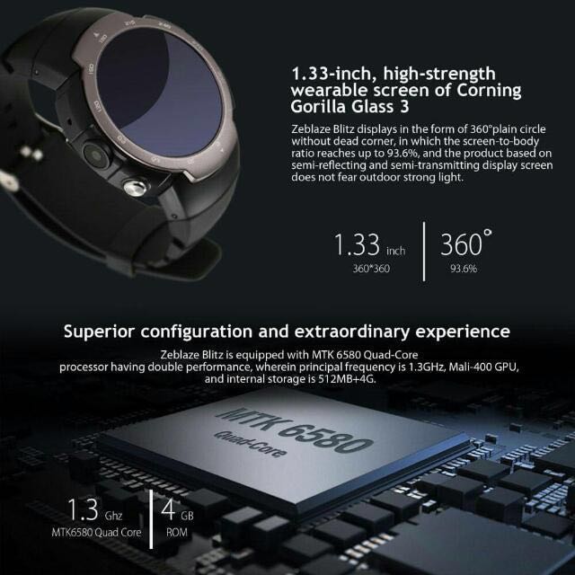 Zeblaze Blitz.100 Original. Wifi 3G Camera Smartwatch SILVER