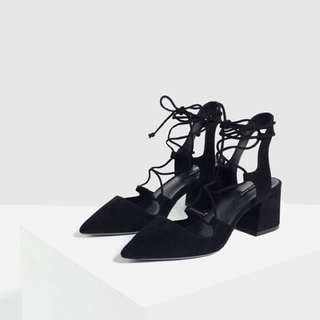 Zara Lace up Pointed Heels